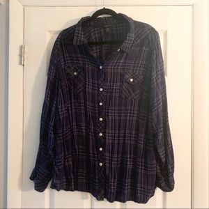 Torrid Button-Down Plaid Shirt